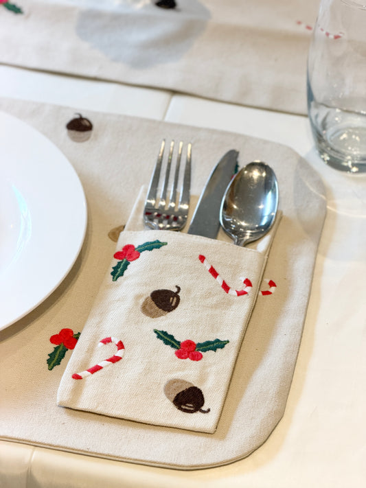 Cutlery Pocket Set: 6 pieces — 3.9 × 8.7 in (10 × 22 cm)