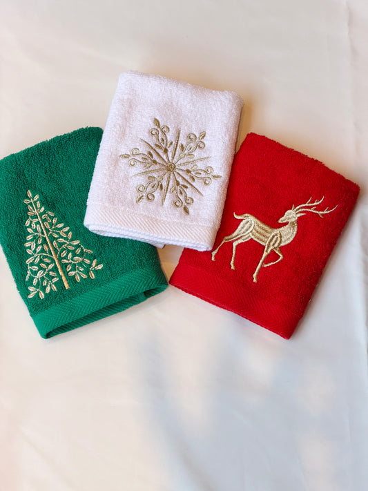 Golden Noel Guest Towels – Set of 3