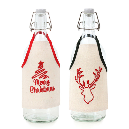 Merry Reindeer Bottle Aprons – Set of 2