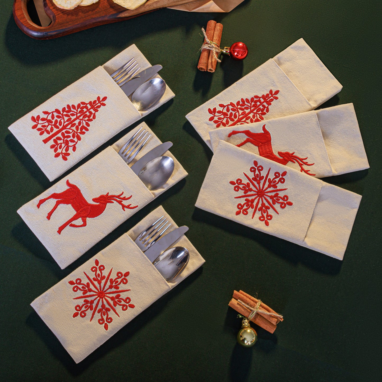 Cutlery Pocket Set: 6 pieces — 3.9 × 8.7 in (10 × 22 cm)