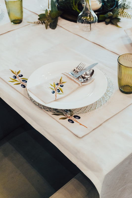 Olive Branch Cotton Placemats – Set of 6