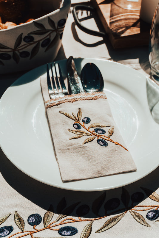 Olive Branch Cutlery Pocket Holders - Set of 6
