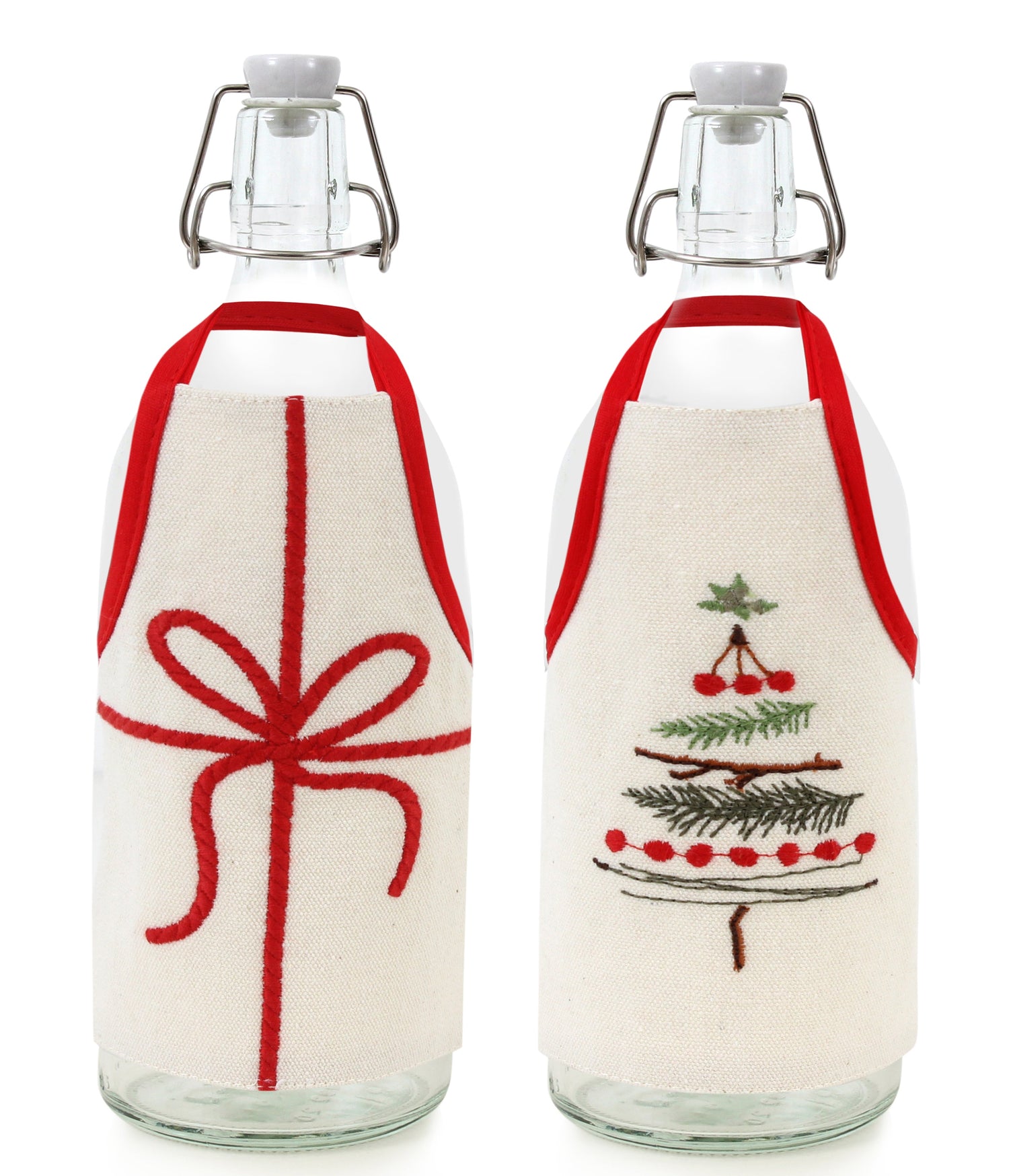 Christmas Bottle Aprons – Set of 2