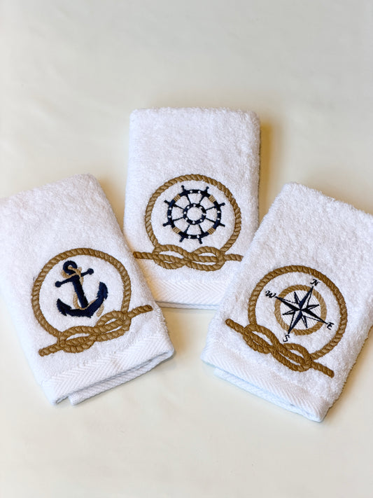 Coastal Voyage Guest Towels – Set of 3