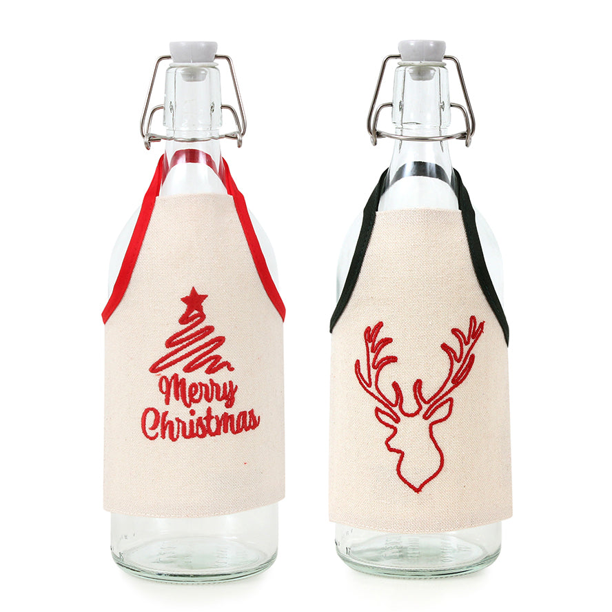 Merry Reindeer Bottle Aprons – Set of 2