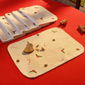 Linen Candy Cane Charm Placemats - Set of 6