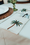 Linen Palmette Cutlery Pockets - Set of 6