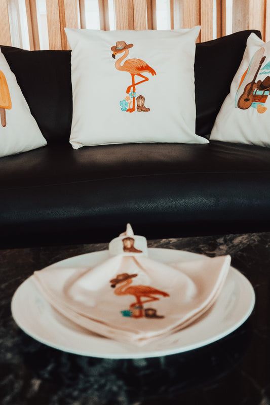 Cowboy Embroidered Cushion – 18×18 in (46×46 cm)