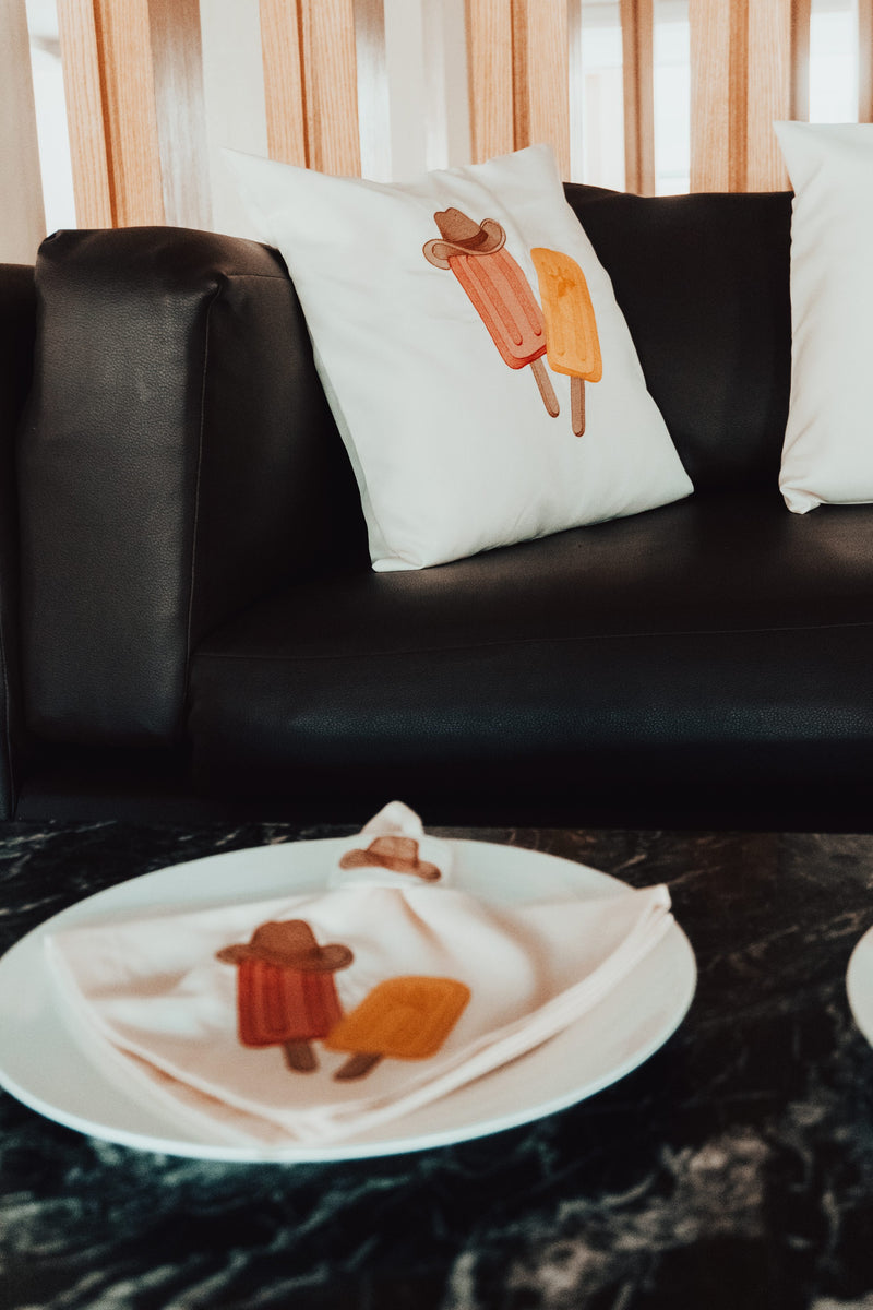 Cowboy Embroidered Cushion Cover