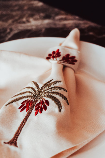 Linen palmette Napkin & Napkin Ring Set