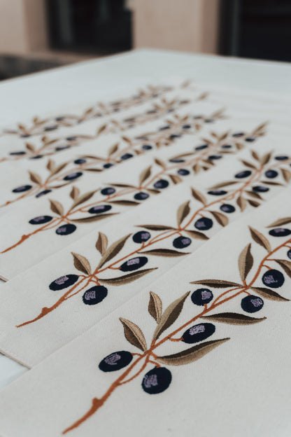 Olive Branch Cotton Placemats – Set of 6