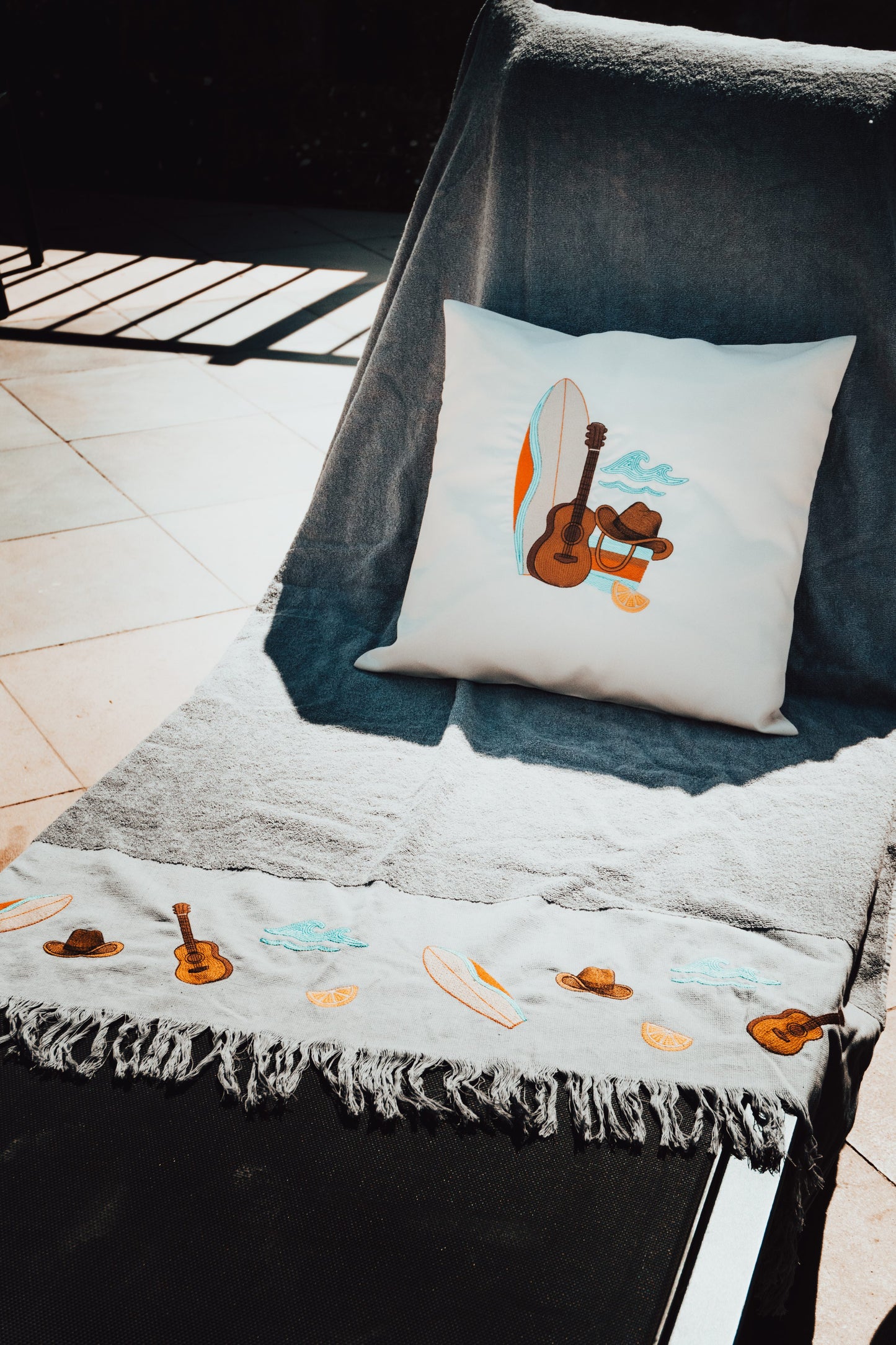 Cowboy Embroidered Cushion – 18×18 in (46×46 cm)