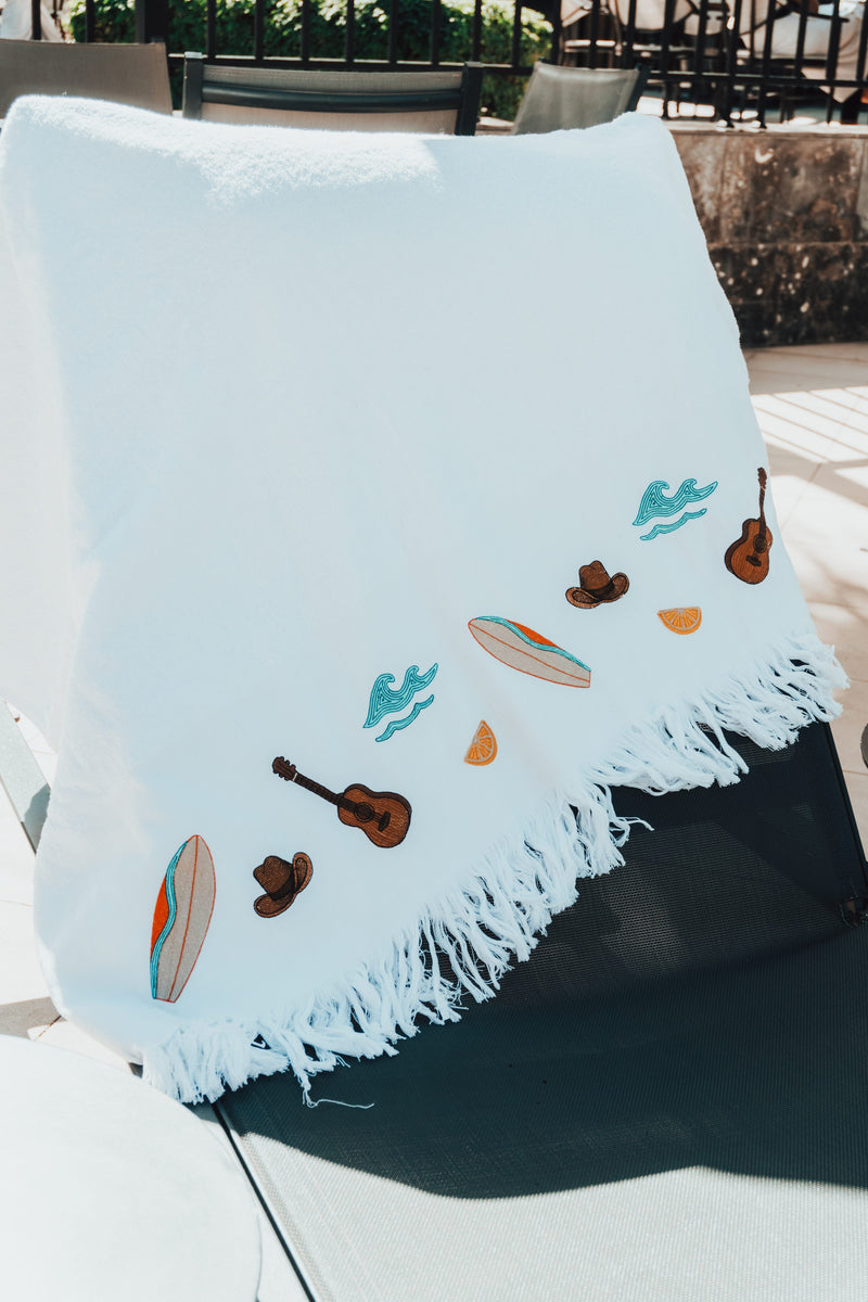 Cowboy Embroidered Beach Towel
