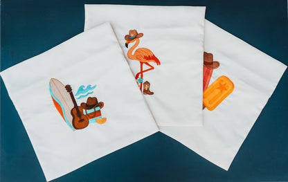 Cowboy Embroidered Cushion Cover