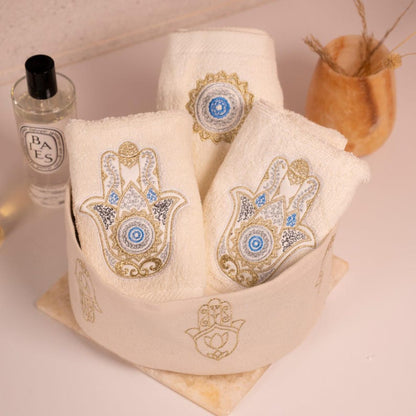 Embroidered Middle Eastern Design Guest Towels – Set of 3