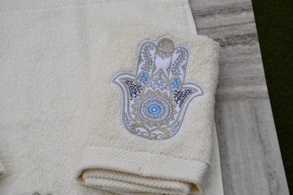 Embroidered Middle Eastern Design Guest Towels – Set of 3