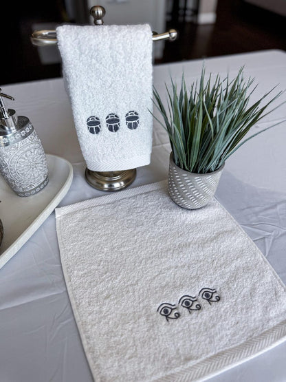 Scarab & Eye of Horus Guest Towels – Set of 2