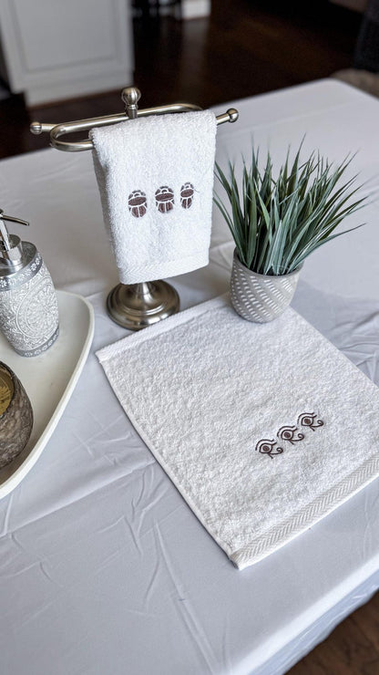 Scarab & Eye of Horus Guest Towels – Set of 2