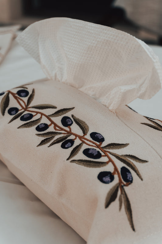 Olive Branch Tissue Box Cover
