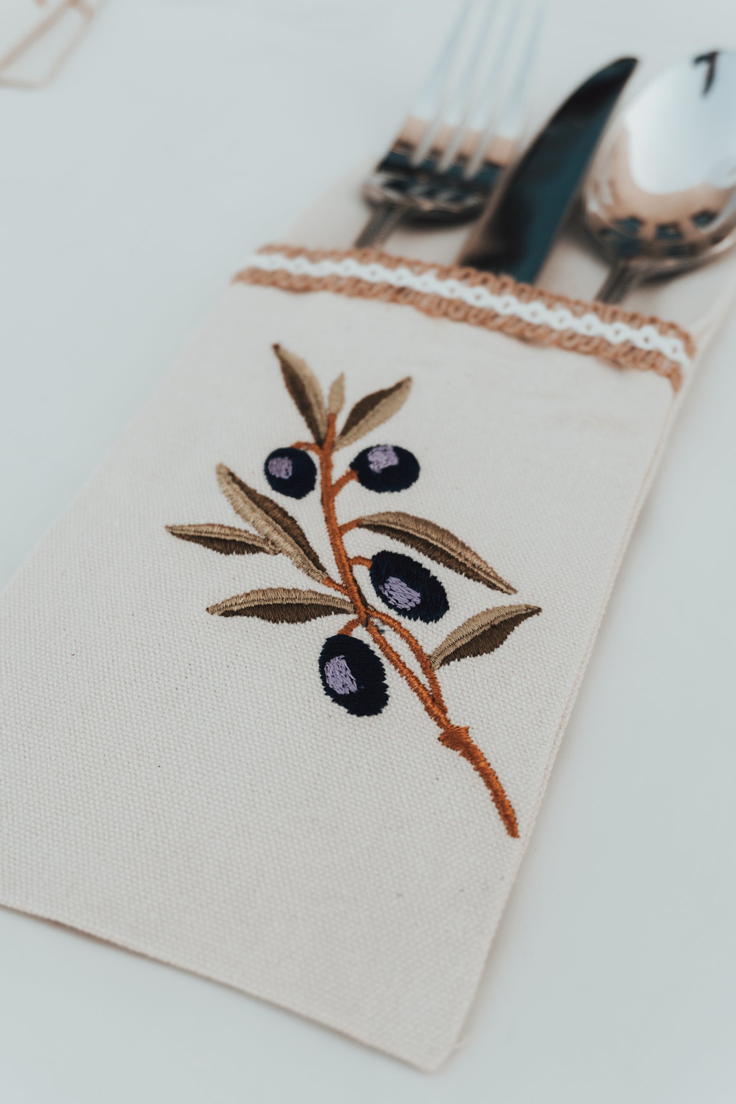 Olive Branch Cutlery Pocket Holders - Set of 6